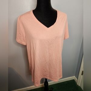 Time and Tru Size XL(16-18) Dusty Pink V-Neck Shirt